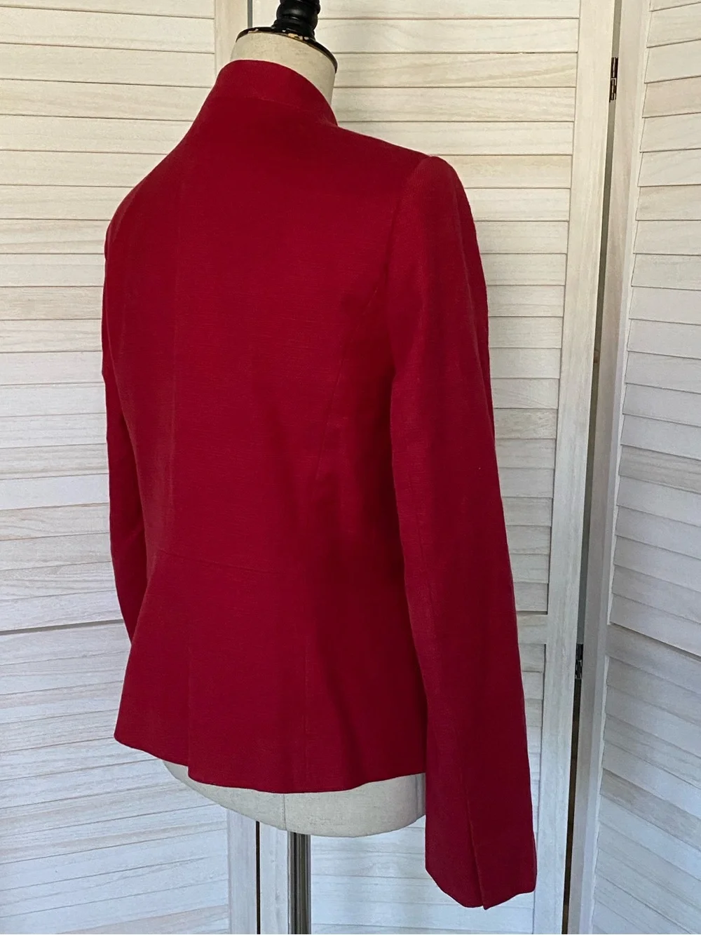 LOFT Textured Collarless Single-Button Blazer SZ 8 - Picture 5 of 12